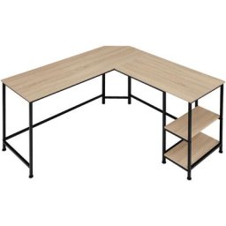 Tectake - Bureau hamilton 138x138x75,5cm - Table d'ordinateur en l, bureau d'angle, table de bureau