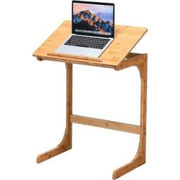 Table de Lit pour Ordinateur Portable avec Plateau Inclinable, Idéal pour Salon, Chambre à Coucher,