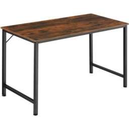 Table de bureau Jenkins - Bureau, table de travail, table de bureau - 140 cm - bois foncé industriel