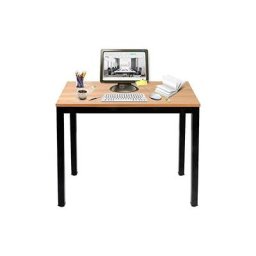 Bureau Compact pour Ordinateur, Table de Bureau Table de Travail pc Table en Bois et Acier, Table