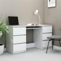 Bonnevie - Bureau informatique Table d'ordinateur - Blanc 140x50x77 cm Bois d'ingénierie BV157530