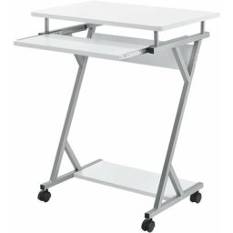 Helloshop26 - Bureau ordinateur roulant table informatique avec support clavier coulissant avec 4