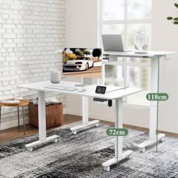 Devoko - Bureau Debout électrique à hauteur réglable avec ports de charge usb et Type-C, avec