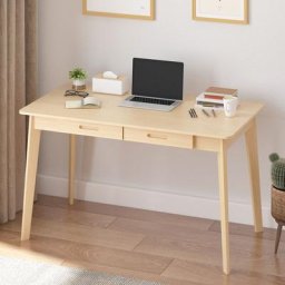Bureau avec 2 tiroirs Table de style scandinave, table d'ordinateur, bureau, bureau, mobilier de