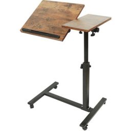 Table de Lit Roulante pour Ordinateur Portable, Table Réglable en Hauteur et Inclinable, Bout de