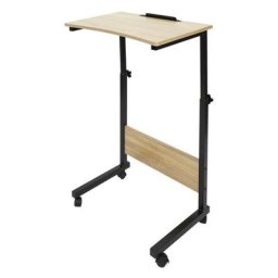 Table d'appoint règlable à roulettes Clayton en bois et métal - Beige - h 78/96 x l 60 x l 40 cm