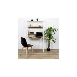 Bureau avec étagères 81,5x48x160 cm blanc et naturel