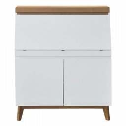 Bureau secrétaire avec tablette 2 portes - Bois - L96,7 x P 115 x H 40,5 - MUNICH