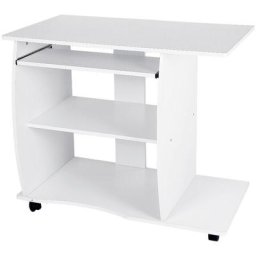 Meuble Bureau Informatique, Bureau Table de Travail sur roulettes, Montage Facile pour Travailler