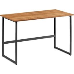 Table de bureau pour étude et travail, bois mdf et métal, style industriel et minimaliste,