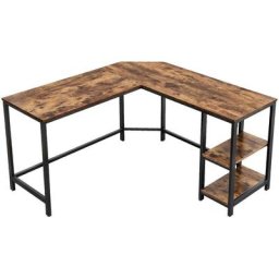 Bureau d'angle informatique henry Marron Médium mdf 138x50x75cm - Marron