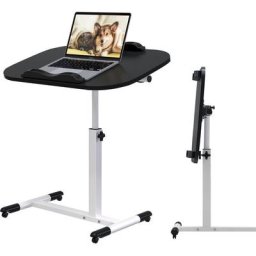 Table de Lit a Roulette, Table Hauteur Réglable, Bureau Debout Mobile 60 40CM, Bureau Position