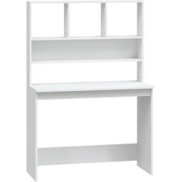 Bureau avec étagères Blanc 102x45x148 cm Bois d'ingénierie Vidaxl White