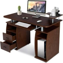 Bureau Informatique Table de l'ordinateur avec Tablette Imprimante, Table d'ordinateur avec de