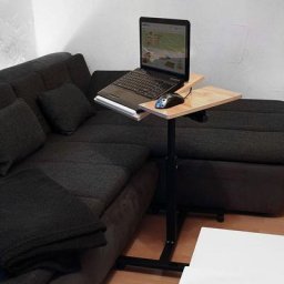 Skecten - Table de Lit Portable à Roulettes Table d'Appoint Support pour Ordinateur Inclinable