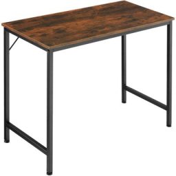 Tectake - Table de bureau Jenkins - Bureau, table de travail, table de bureau - 80 cm - bois foncé