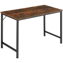 Table de bureau Jenkins - Bureau, table de travail, table de bureau - 120 cm - bois foncé industriel