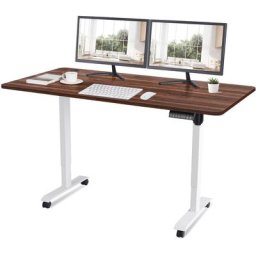 Devoko - 160CM Bureau debout réglable en hauteur avec moteur électrique, bureau d'ordinateur,
