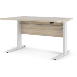 Prisme Bureau à hauteur réglable électrique, finition chêne structuré et blanc.