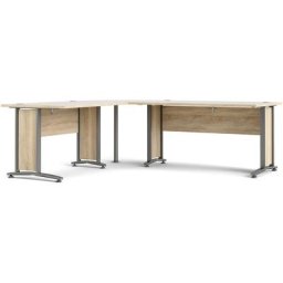 Prisme Bureau d'angle, finition chêne