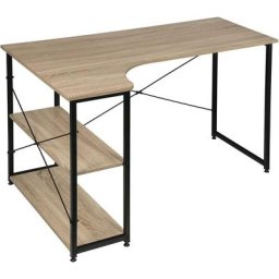 Swyeoot - Bureaux d'ordinateur Table pc Table de Bureau avec 2 étagères de Rangement 120x74x71,5 cm