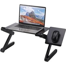 Support pc Table d'ordinateur portable pliable réglable Plateau de canapé-lit avec Ventilateur de
