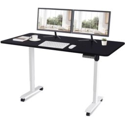 Devoko - 160CM Bureau debout réglable en hauteur avec moteur électrique, bureau d'ordinateur,