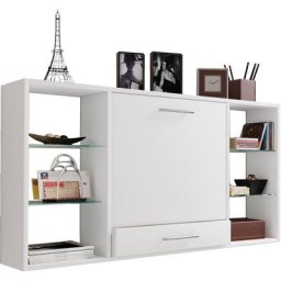 Teala Bureau mural, 6 compartiments et 1 tiroir, blanc. - Blanc