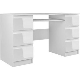 Hucoco - bari - Bureau informatique - Bureau d'ordinateur - 6 Tiroirs + Support clavier coulissant