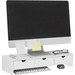 BBF03-W Support de Moniteur Écran Ergonomique Support pour Écran d'ordinateur Universal, Ordinateur