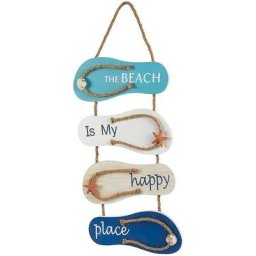 Plage Flip Flop Décoration, Pantoufles en Bois Décoration, Décoration Murale Tong, Ornements pour