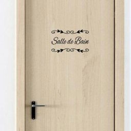 Sticker porte salle de bain deco chic (I0295) - Noir - Noir