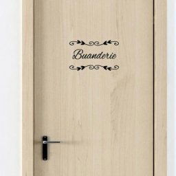 Sticker porte buanderie deco chic (I0300) - Blanc - Blanc