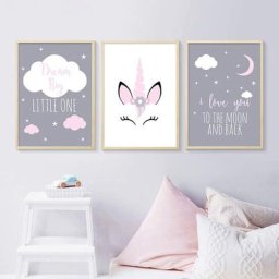 Affiches Enfant Tableaux Deco Murale Chambre Bebe Animaux Licorne Citations Nuage Posters Peinture
