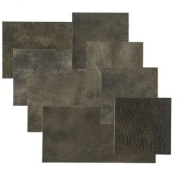 Wallart - Panneaux muraux en cuir Bonham Noir deux nuances 32 pcs two tone black