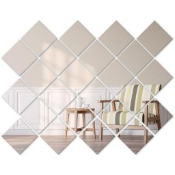 Carreaux de miroir auto-adhésifs 15x15cm 24 pièces Miroirs muraux décoratifs carreaux miroirs