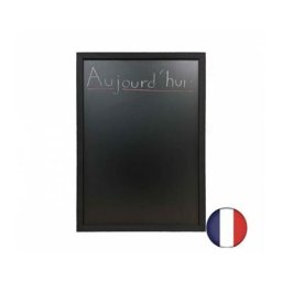 Interface Plv - Ardoise murale Recto Verso cadre bois couleur noir dimensions 72,5 x 52,5 cm - Noir