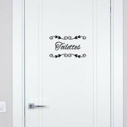 Sticker porte toilettes deco chic (I0296) - Argent - Argent