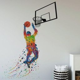 Les joueurs de basket - ball en vinyle silhouette de Dunk avec des autocollants de basket - ball et