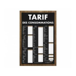 Interface Plv - Panneau tarif des consommations traditionnel dimensions 61 x 41 cm - Multicolore