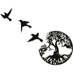 Art Mural en Métal, Art de l'arbre de Vie, Signe de Famille Arbre en Métal, Décoration Murale,