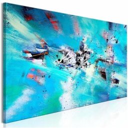 Tableau Snow Fun Narrow - 120 x 40 cm - Multicolore, Bleu