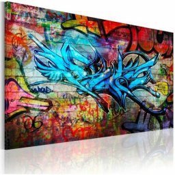 Tableau graffitis anonymes - 120 x 80 cm - Multicolore
