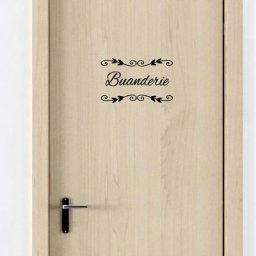 STICKER PORTE BUANDERIE DECO CHIC (I0300) - Noir - Noir