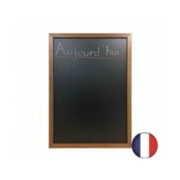 Interface Plv - Ardoise murale Recto Verso cadre bois couleur chêne dimensions 72,5 x 52,5 cm