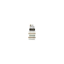 Déco murale en bois Pancarte avec Citation Vélo 28 x 56 cm - Atmosphera