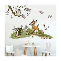Stickers Muraux Animaux Foret Autocollant Mural Bambi Jungle Amovible Deco Stickers Chambre Bébé