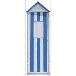 Sticker autocollant décoratif, photo cabane de Plage traditionnelle vintage style ancien blanche et
