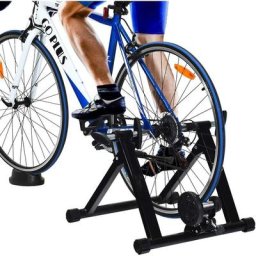 Home Trainer Velo pour Roue 26-28'' 700 c, Entraîner de Velo Pliable en Acier avec Capacite de