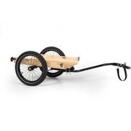 Klarfit - Companion Travel Remorque de vélo 40 kg - Pneus 16 - Noir & Bois - bois